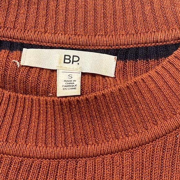 BP. Nordstrom Rust Orange Lettuce Edge Stripe Sweater - Small - Picture 5 of 6